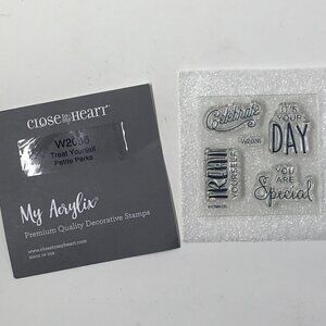 NEW Close To My Heart CTMH Mini Stamp Set W2036 Treat Yourself Petite perks